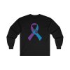 Jeeps Against Suicide Helping Hands Ribbon on the FRONT Ultra Cotton Long Sleeve Tee