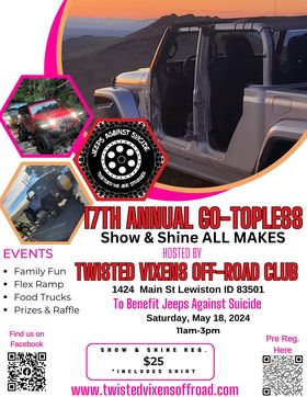 Twisted Vixens Presents Go Topless Show & Shine in TWO Locations